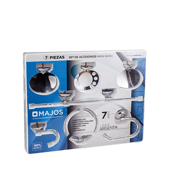 KIT ACCES 7 PIEZAS MAJOS ARGENTA  CR CROMO