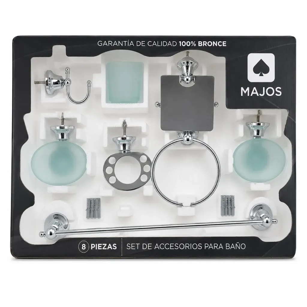 KIT ACCES 8 PIEZAS MAJOS DELINE  CROMO
