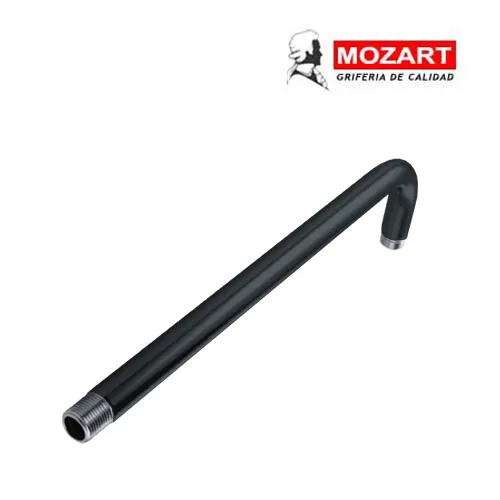 [4239] BRAZO P/LLUVIA MOZART NEGRO 90° 35CM AC.INOX  9950