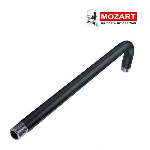 [4238] BRAZO P/LLUVIA MOZART NEGRO 90° 40CM AC.INOX  9951 I3E S