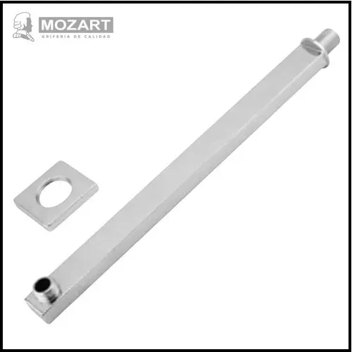 [4228] BRAZO P/LLUVIA MOZART RETANG.42CM RECTO C/ROSETA CUAD 8129