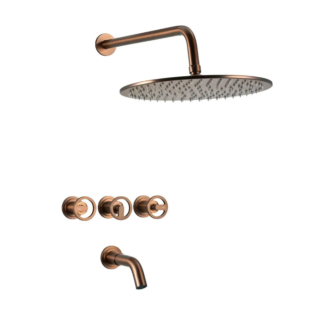[100996] Juego Ducha con Transferencia Peirano Pulse Dark Gold Cierre Ceramico 80-175DG