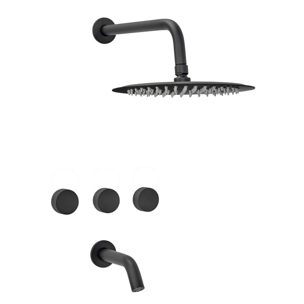 [99028] Juego Ducha con Transferencia Peirano Fabric Black Cierre Ceramico 80-100N