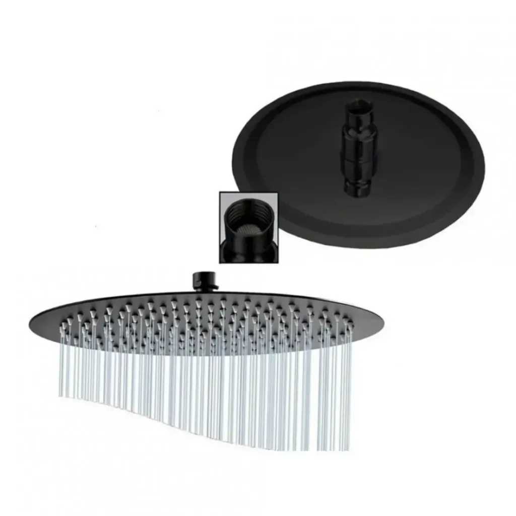 [4243] FLOR DUCHA/LLUVIA 8" MOZART NEGRA REDO 200 AC.INOX 9931