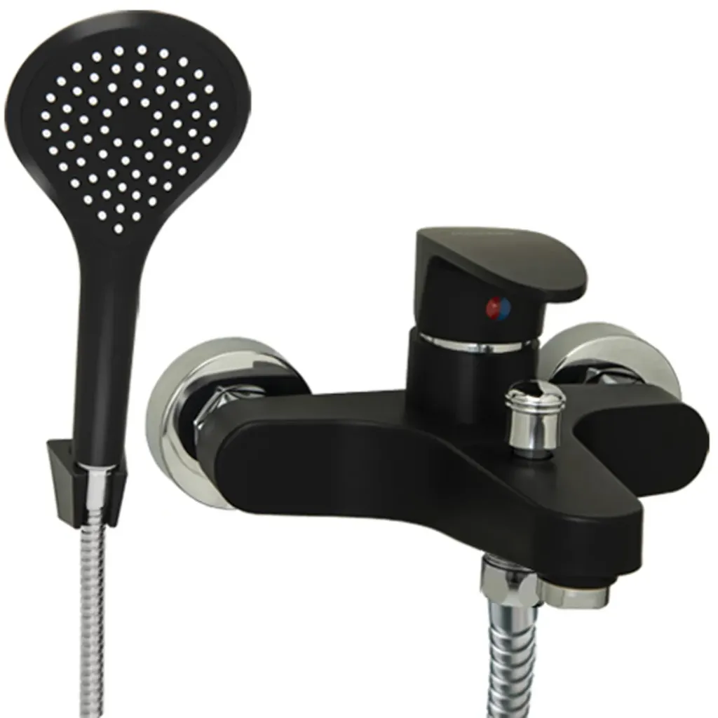 [4131] MONOCOM.DUCHA MOZART DOHA C/TRANSF ABS NEGRA 7169