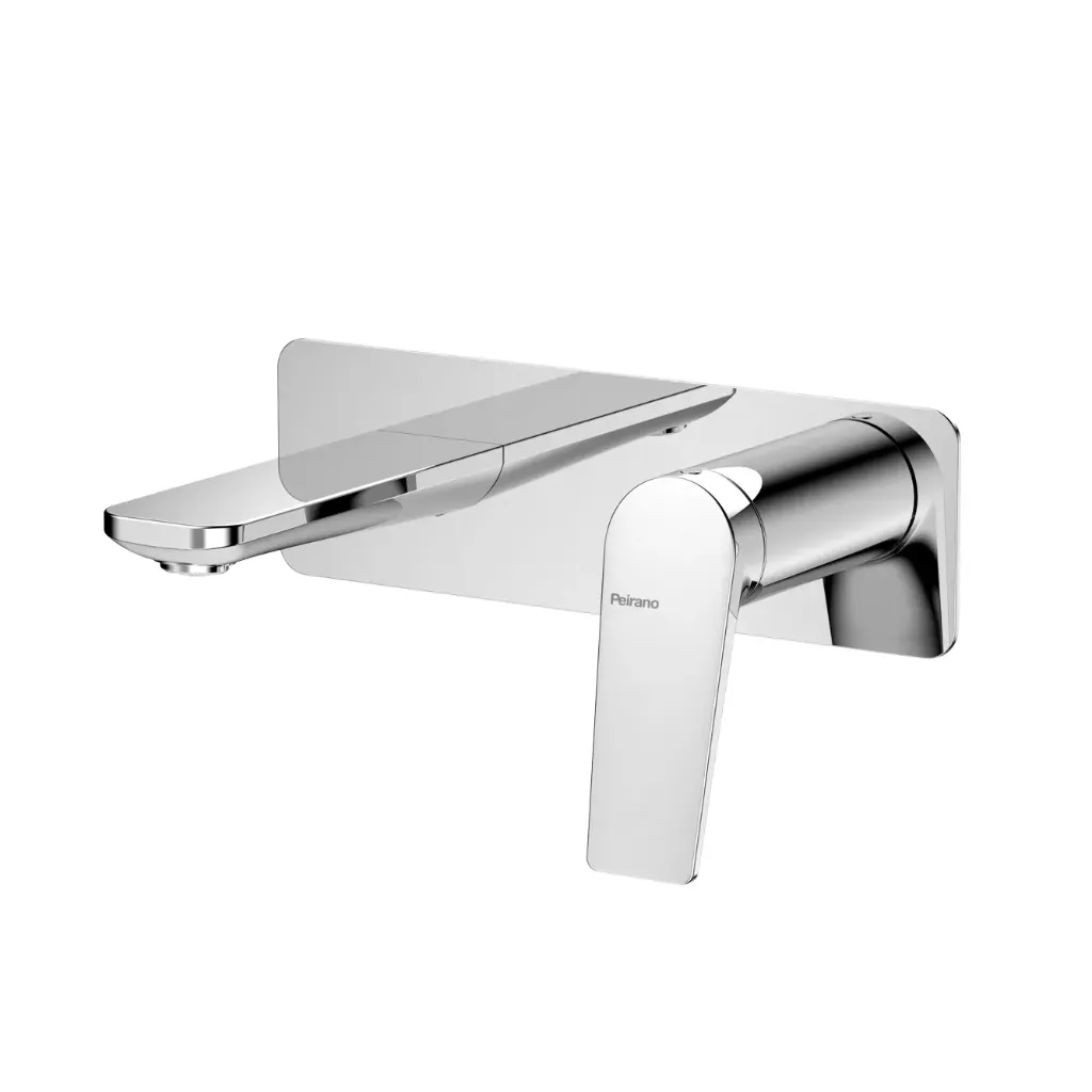 [101018] Juego Monocomando Lavatorio Pared Peirano Wave Cromo 63-168