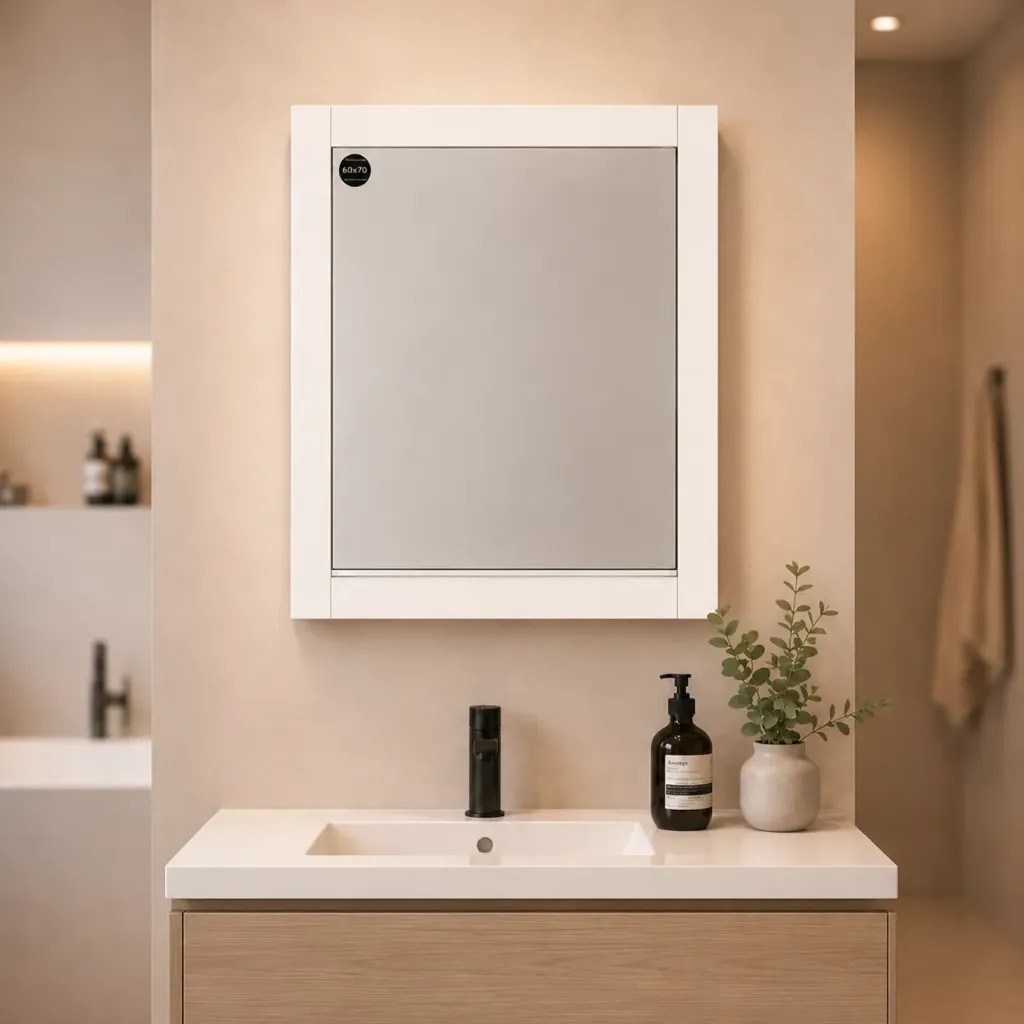 [3457] ESPEJO DEL VAL ENMARCADO 60 X 70 BLANCO