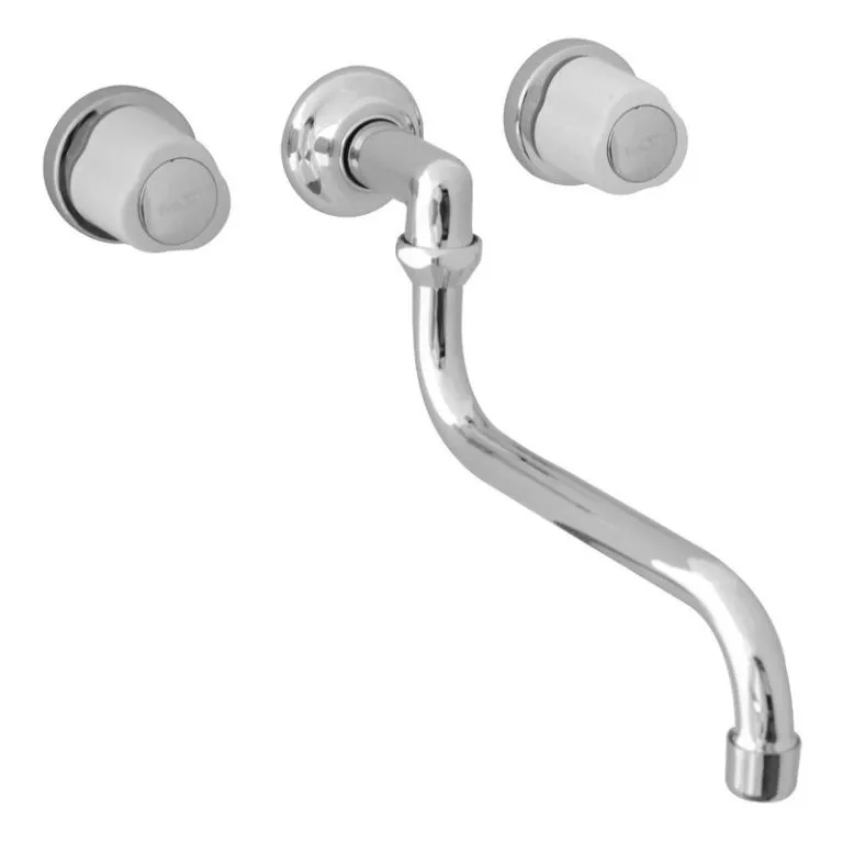 [5560] Juego Cocina Pared Peirano Lorca Pico Bajo Blanco Cromo 56-010