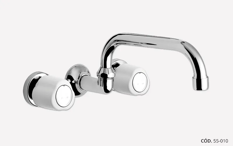 [5550] Juego Cocina Pared Embutir Peirano Lorca Pico Alto Blanco-Cromo 55-010