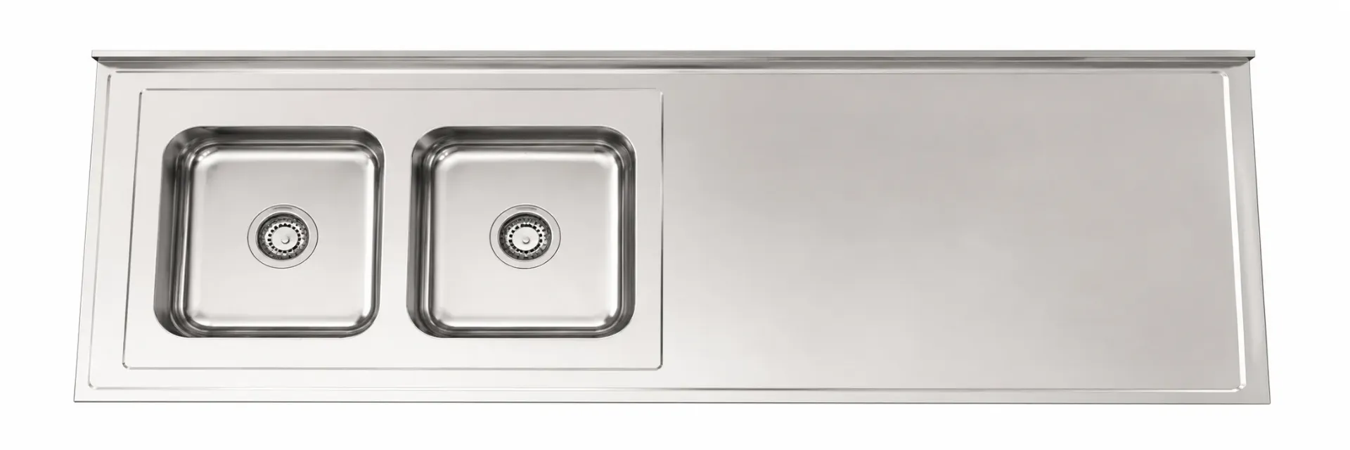 MESADA AC.INOX.P/ DOBLE C/R JOHNSON  200 X 062 IZQ AC304