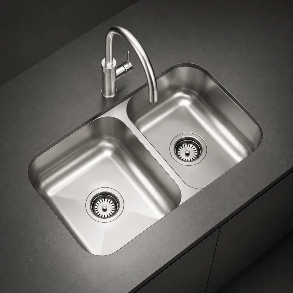 PILETA AC. INOX. JOHNSON R63 63,8X37X15 DOBLE