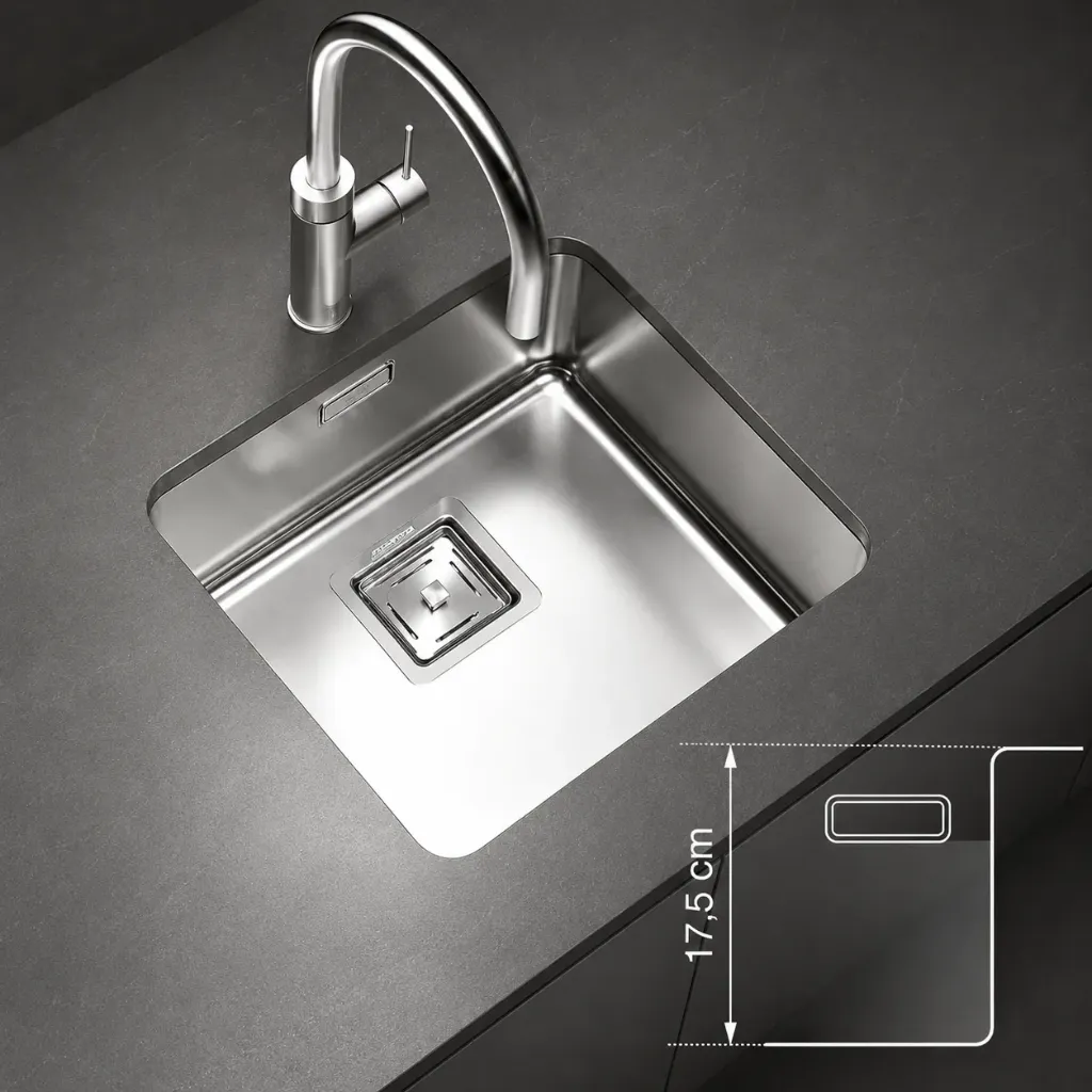 PILETA AC. INOX. JOHNSON Q 37 CR C/ANTIRREB. 37X34X17,5