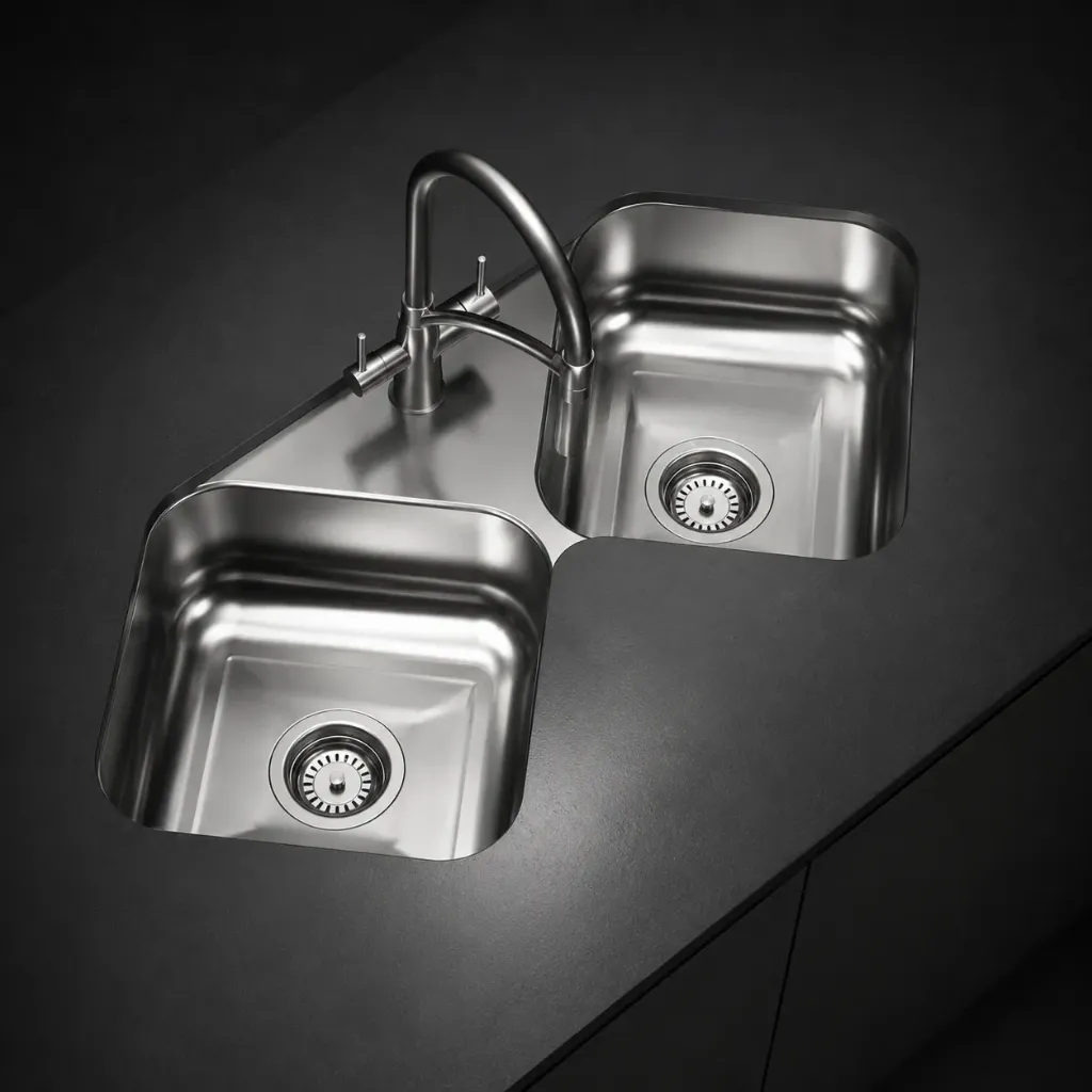 PILETA AC. INOX. JOHNSON X28 61,5 X 61,5 X 15 ESQUIN