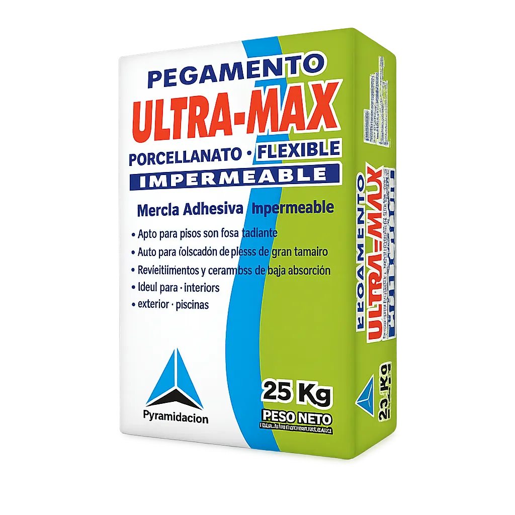 [1182] Ultra Max X 25 Kg. Gris Pegamento Para Porcelanato