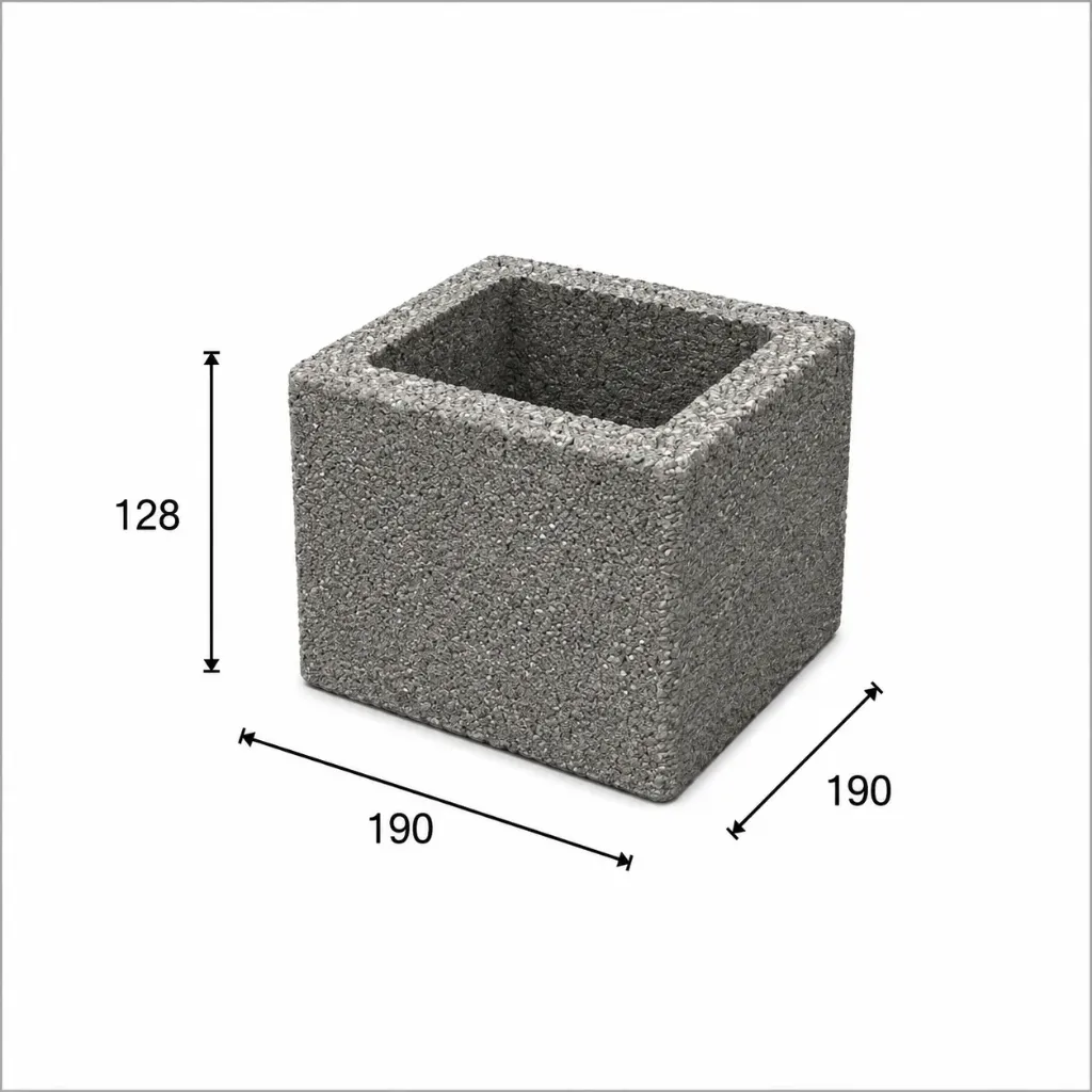 BLOQUE MILAN P13M SPT ESQ. 128 X 190 X 190 (210)