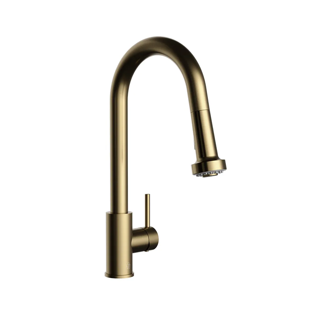 [101712] Juego monocomando para mesada de cocina Brashed Brass Fv huemul  0412/N9-BB