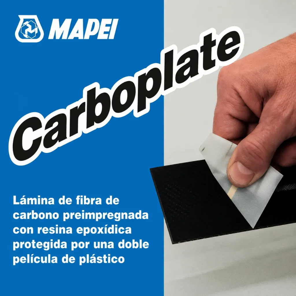 [101045] FIBRAS DE CARBONO MAPEI CARBOPLATE ROLLO X 25 MTS NEGRO