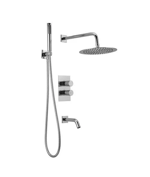 Juego Ducha Embutir Monocomando 3 funciones Peirano Fabric Cromo 80-200C