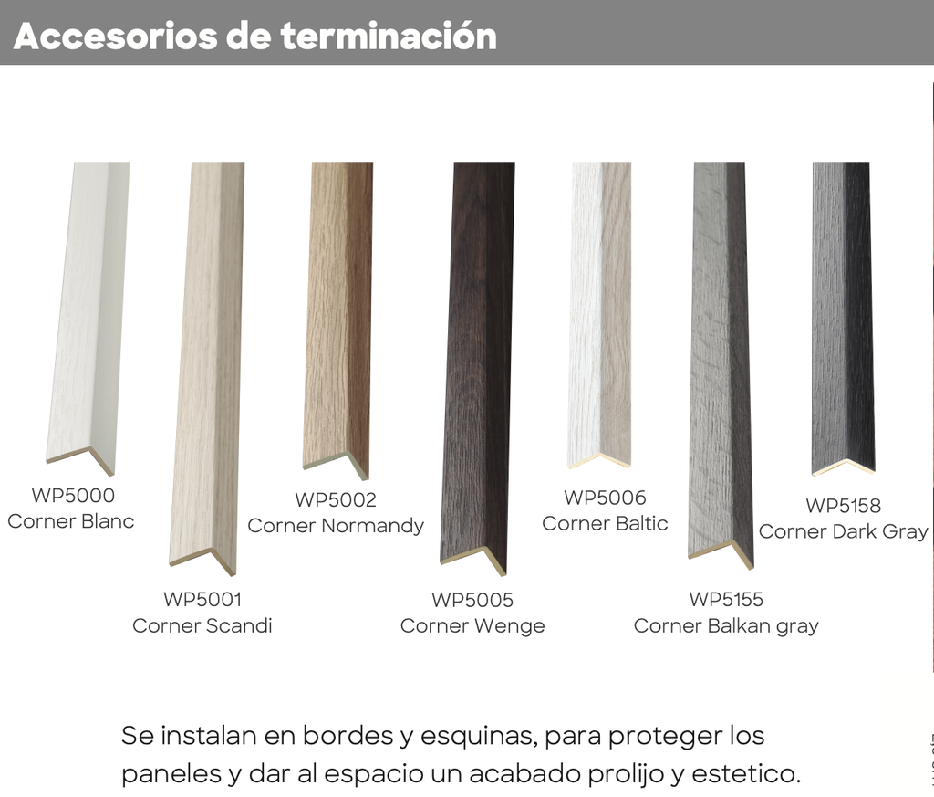 CORNER MISIONES BLANC 2,5X2,5X270CM X UNID WP5000