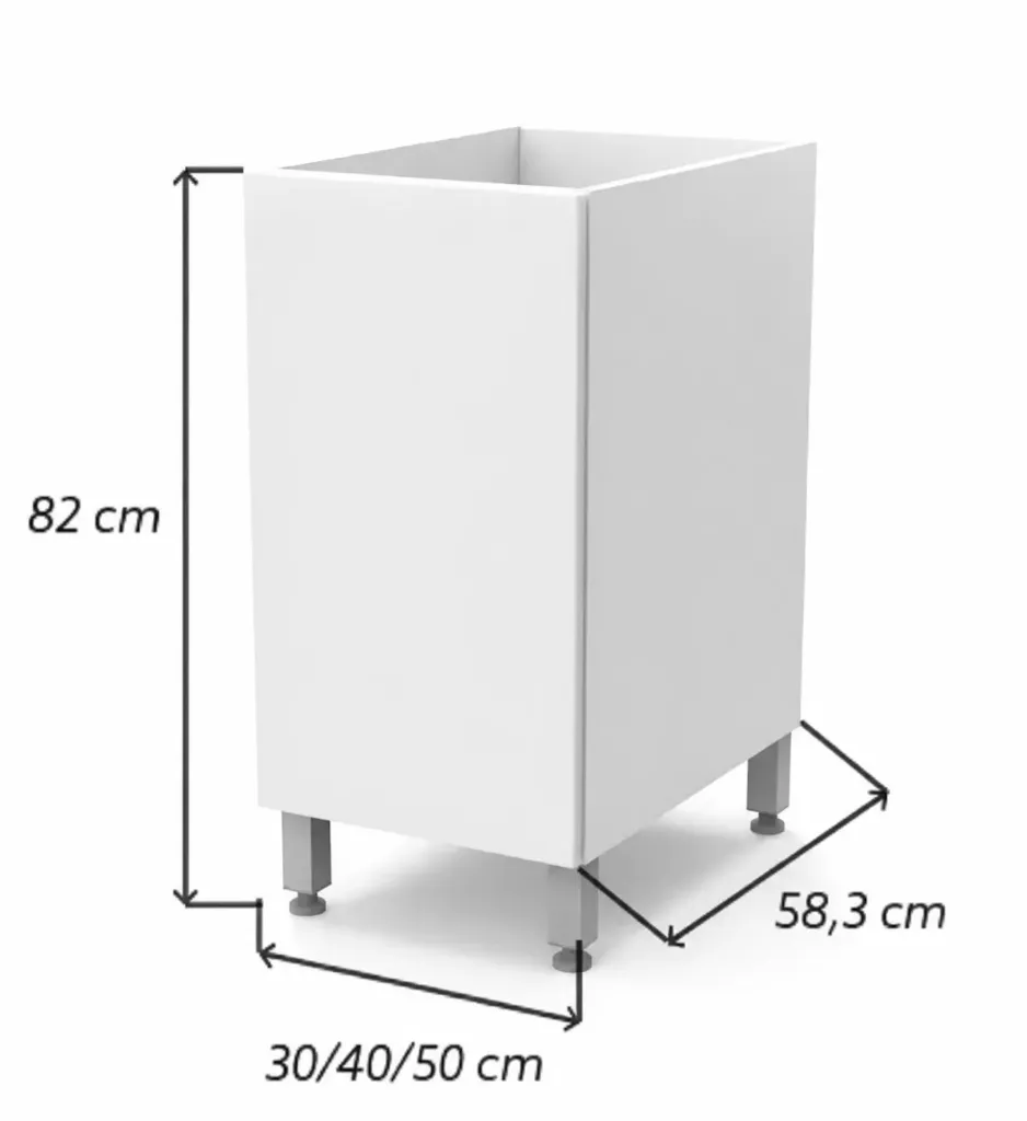 Bajo Mesada Cocina 30cm 60cm 80cm Itar (Blanco Itar, 30 cm Ancho)