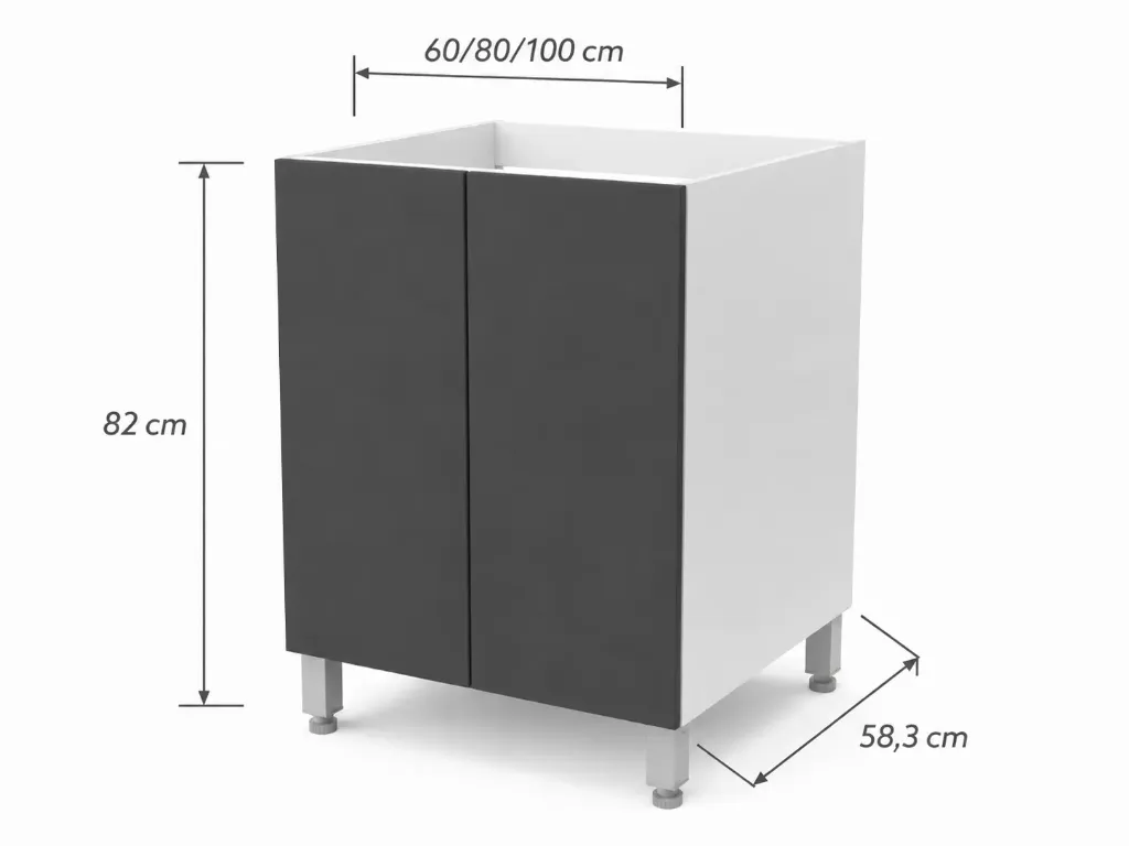 Bajo Mesada Cocina 60cm 80cm 100cm Itar