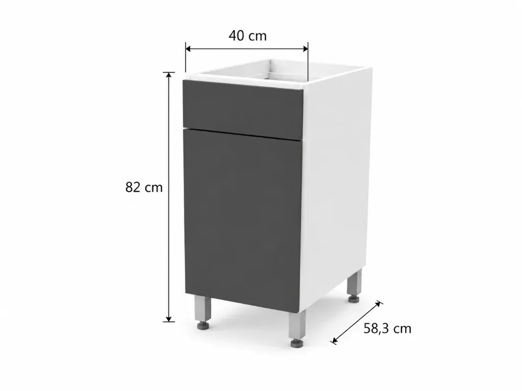 Cajonera 1 cajón y 1 puerta 40cm Cocina Bajo Mesada Itar