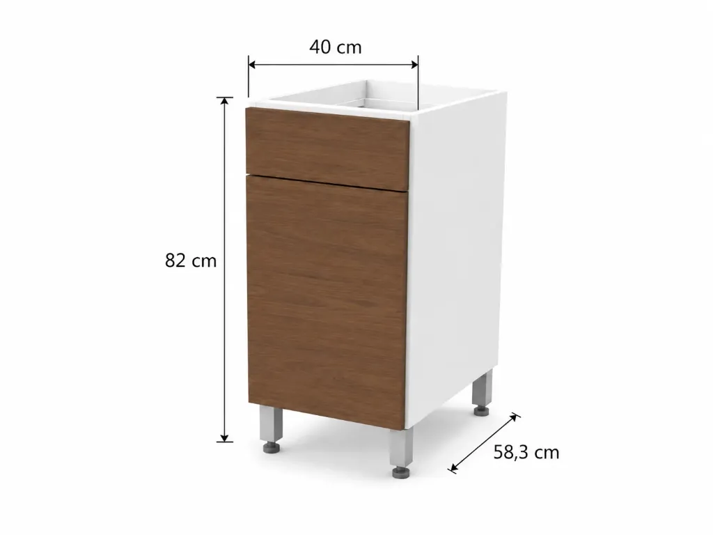 Cajonera 1 cajón y 1 puerta 40cm Cocina Bajo Mesada Itar