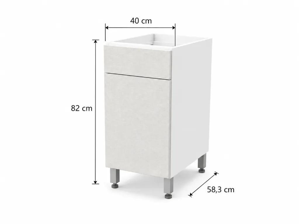 Cajonera 1 cajón y 1 puerta 40cm Cocina Bajo Mesada Itar