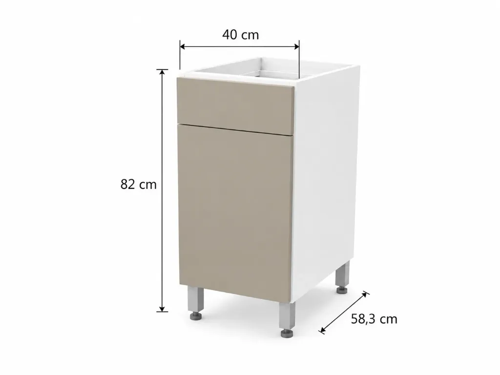 Cajonera 1 cajón y 1 puerta 40cm Cocina Bajo Mesada Itar