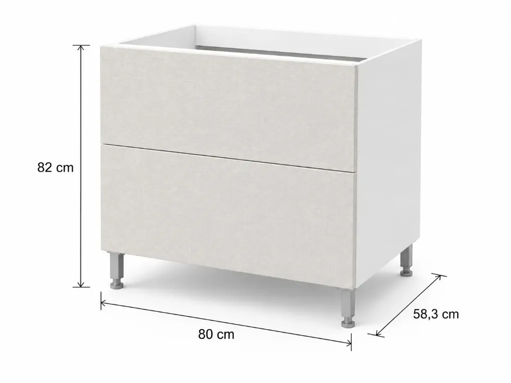 Cajonera 2 cajones 80cm Cocina Bajo Mesada Itar