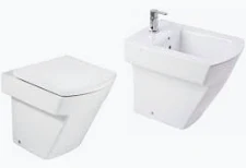 Combo Roca Hall inodoro corto con bidet 1 agujero blanco