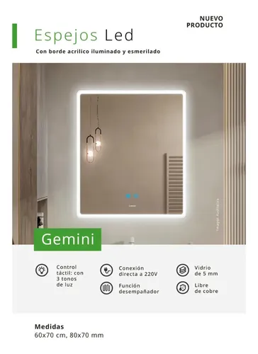 ESPEJO LED SCHNEIDER GEMINI 800X700 KEL0477