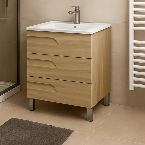 Vanitory de Pie Schneider Rivo 100 cm California con Bacha de Loza