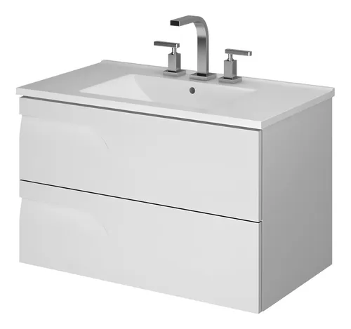 Vanitory Colgante Schneider Rivo 60 cm Blanco con Bacha de Loza