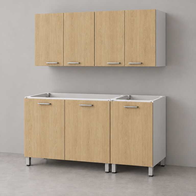 Mueble de cocina lineal 1,20 m con bajo mesada y alacenas 80 + 40 cm LINEA BOX