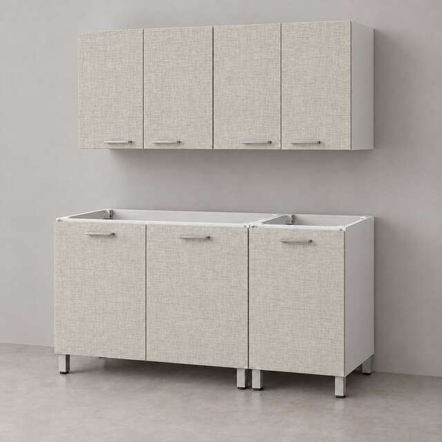 Mueble de cocina lineal 1,20 m con bajo mesada y alacenas 80 + 40 cm LINEA BOX
