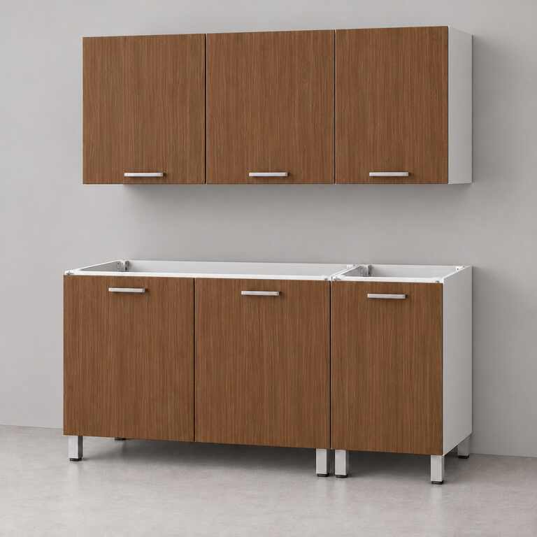 Mueble de cocina lineal 1,40 m con bajo mesada y alacenas 100 + 40 cm LINEA BOX
