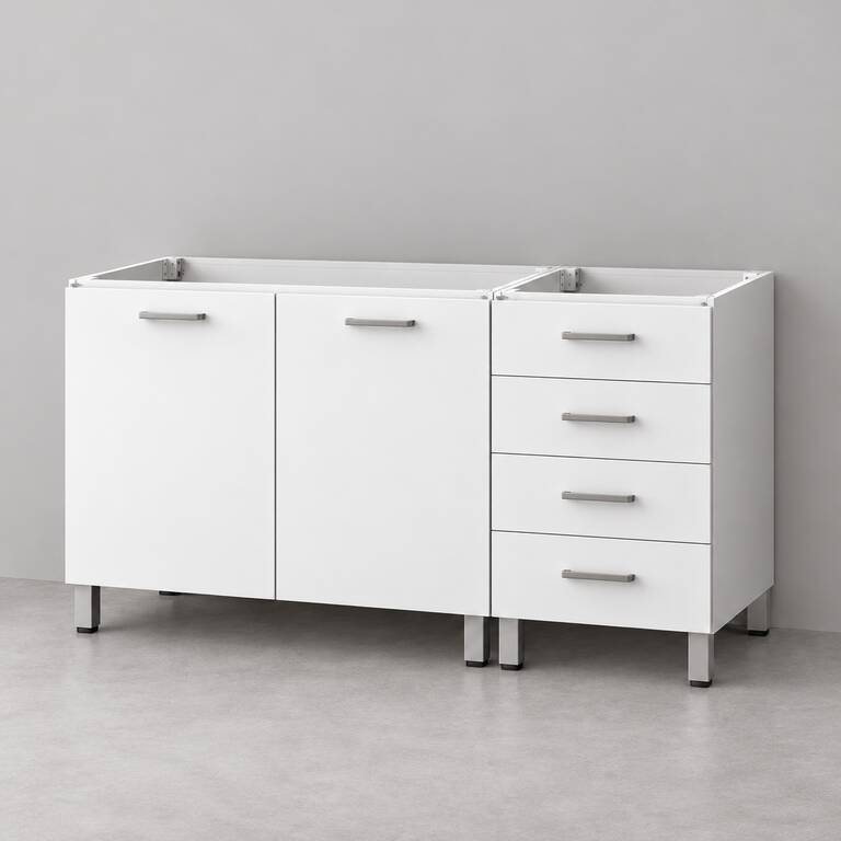 Mueble de cocina lineal 1,20 m solo bajo mesada con cajonera 80 + 40 cm LINEA BOX