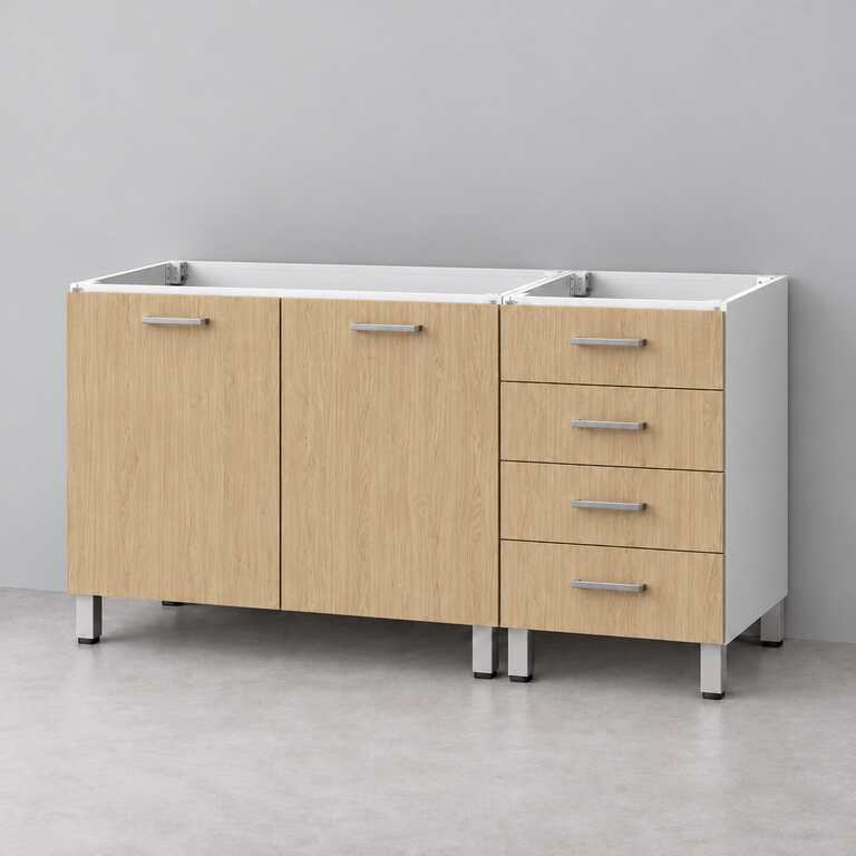 Mueble de cocina lineal 1,20 m solo bajo mesada con cajonera 80 + 40 cm LINEA BOX