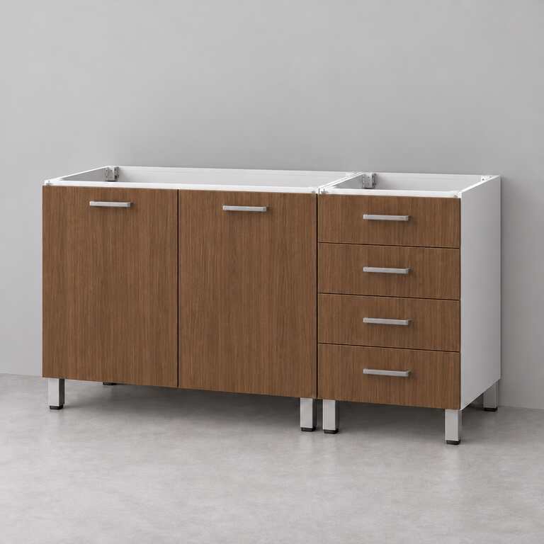 Mueble de cocina lineal 1,20 m solo bajo mesada con cajonera 80 + 40 cm LINEA BOX