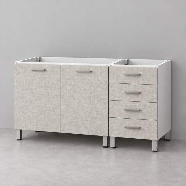Mueble de cocina lineal 1,20 m solo bajo mesada con cajonera 80 + 40 cm LINEA BOX