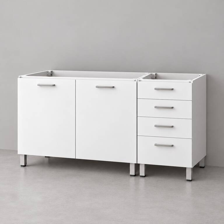 Mueble de cocina lineal 1,40 m solo bajo mesada con cajonera 100 + 40 cm LINEA BOX