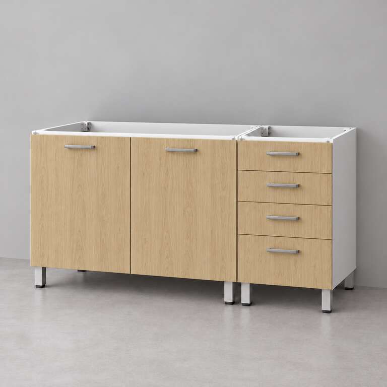 Mueble de cocina lineal 1,40 m solo bajo mesada con cajonera 100 + 40 cm LINEA BOX