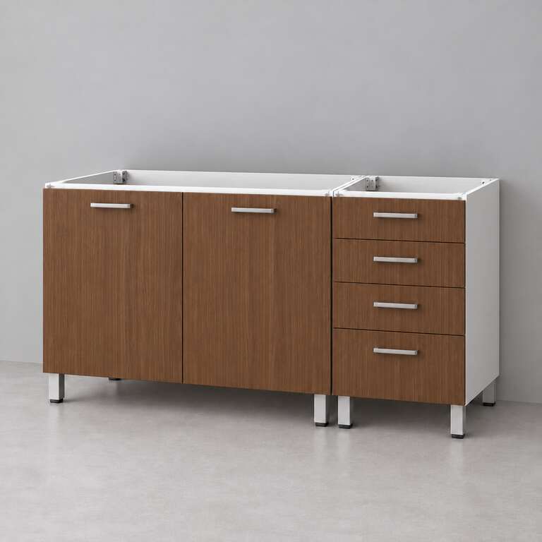 Mueble de cocina lineal 1,40 m solo bajo mesada con cajonera 100 + 40 cm LINEA BOX