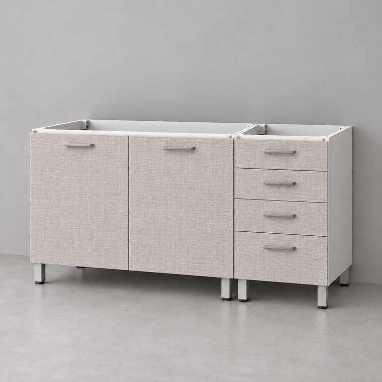 Mueble de cocina lineal 1,40 m solo bajo mesada con cajonera 100 + 40 cm LINEA BOX