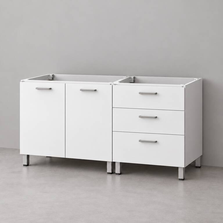Mueble de cocina lineal 1,40 m solo bajo mesada con cajonera 80 + 60 cm LINEA BOX