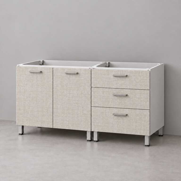 Mueble de cocina lineal 1,40 m solo bajo mesada con cajonera 80 + 60 cm LINEA BOX