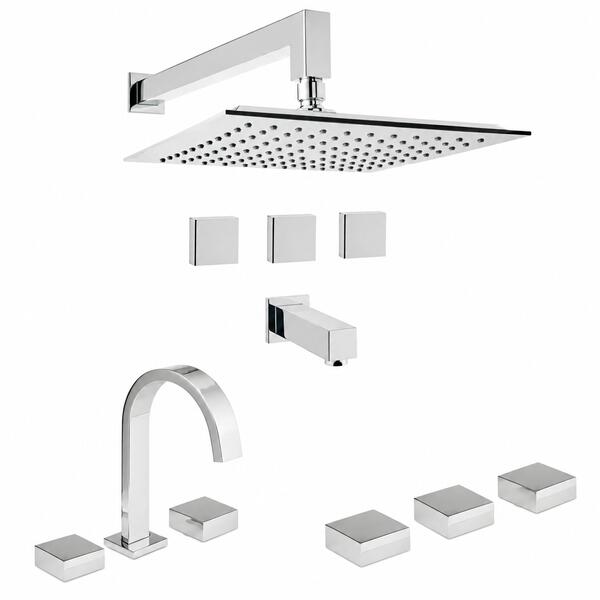 [KIT-PEI-PRADO-CR] Juego completo de grifería para baño doble comando Peirano Prado cromo