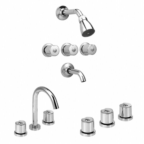 [KIT-PEI-VERIN-PLUS-CR] Juego completo de grifería para baño doble comando Peirano Verín Plus cromo